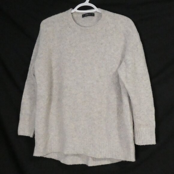 ZARA KNIT | small | Classic Light Grey Crew Neck Sweater - Picture 1 of 16